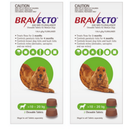 Bravecto for Medium Dogs 10 -20kg x 4 Chews (12 months protection)  