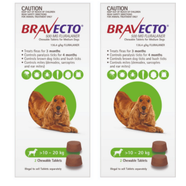 Bravecto for Medium Dogs 10 -20kg x 4 Chews (12 months protection)  