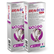 Bravecto Plus for Large Cats (>6.25 Ð 12.5kg) Purple x 2pk