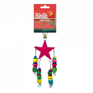  Birdie Crimson Wooden Star with hanging Beads bird toy