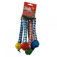 Birdie Tubes with Pom Poms Red/Blue Large