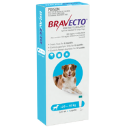 Bravecto Large Dogs  20 - 40kg Single dose SPOT ON for flea and Tick control