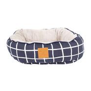 Mog & Bone 4 Seasons Navy Check Circular Cat Bed