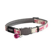 Rogz Glowcat Safety Release Collar Pink Butterfly Sml