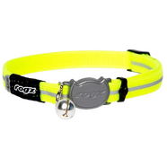 Rogz Alleycat Safety Release Collar Dayglo Yellow Sml