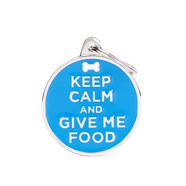 Pet ID Tag Charm Keep Calm & Give Me Food