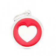 Pet ID Tag Classic Red Heart 3.2cm x 3.6cm