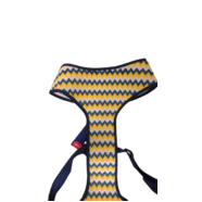 **CLEARANCE** Comfort Dog Harness Blue and Yellow Chevron Extra Large 