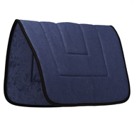 Terry Towel Saddle Pad - Blue with Black Binding
