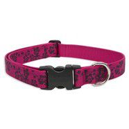 Lupine 16-28 Large Dog Collar Plum Blossum 1 inch thick, Adjustable 16-28 inches