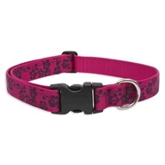 Lupine 16-28 Large Dog Collar Plum Blossum 1 inch thick, Adjustable 16-28 inches