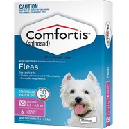 Comfortis Pink 6 pack for Extra Small Dogs 2.3- 4.5kg and cats 1.4 - 2.7kg