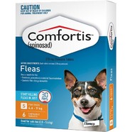 Comfortis Orange 6 pack for Small Dogs 4.6-9kg and Cats 2.8-5.4kg