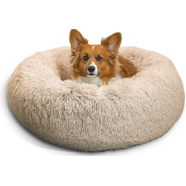 Best Friends by Sheri Donut Shag Bed Taupe 30x30" [Breed Size: Small]