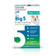 The Big 5 Protection Pack 11-22kg | 6 Pack  Flea, Tick, Heartworm,  Gastro Worms and Tapeworm control