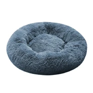 FurKidz Donut Bed in Luxury Pile Grey - Medium 60cm