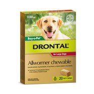 Drontal Allwormer Chewables for Dogs 35kg x 20 pack