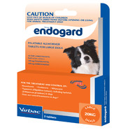 Endogard Allwormer for Large Dogs 20kg tablet pack of 3 tablets