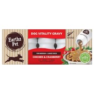 Earthz Pet Gravy Dog Small pack of 5 x 35ml single bottles- Chicken & Cranberry