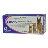 Fidos All Wormer Tablets 100 pack for dogs, cats, Puppies and kittens