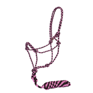 Fort Worth Rope Halter w/Lead - Hot Pink/Chocolate 10'