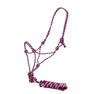 Fort Worth Rope Halter w/Lead - Purple/Pink 10'