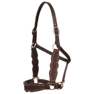 Fort Worth Basket Weave Leather Halter - COB