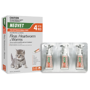 Neovet Flea & Worming for Kittens & Small cats Upto 4kg (3pk)