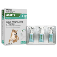 Neovet Flea and Worming for Medium Dogs 4–10kg – Aqua (3pk)