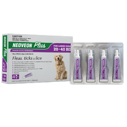 Neoveon Plus Flea & Lice Treatment for Large Dogs 20 - 40kg – Purple (4pk)