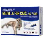 Neovela Flea & Worming For Cats 2.6 - 7.5kg - Blue (8pk)
