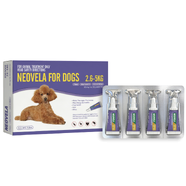Neovela Flea And Worming for Small Dogs 2.6kg to 5kg - Purple (4pk)