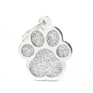 Pet ID Tag Shine Paw Grey Lge