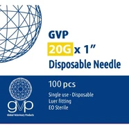 GVP Disposable Veterinary Needles 20G x 1 Inch – 100 Pack