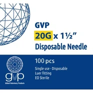 GVP Disposable Veterinary Needles 20G x 1 1/2 Inch – 100 Pack