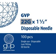 GVP Disposable Veterinary Needles 22G x 1 1/2 Inch – 100 Pack