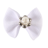Showmaster Fancy Show Bows - 16pk (White w/Pearl)