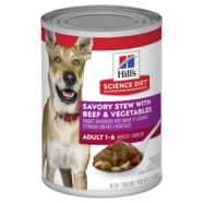 Hills Science Diet Savoury Stew Beef & Vegetables Canned Dog Food 363g x 12  