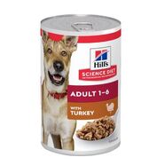 Hills Science Diet Adult 1-6 Canned Dog Food With Turkey 370g x 12 Pack