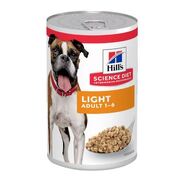 Hills Science Diet Light Adult 1-6 Canned Dog Food 370g x 12 Pack