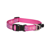 Rogz Large Dog Collar 34-56cm Pink Paws