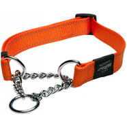 Rogz Control Obedience Half Check Collar Orange Lge