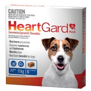 Heartgard Plus Blue 6 pack- Dogs up to 11kg Monthly Chews for Small Dog