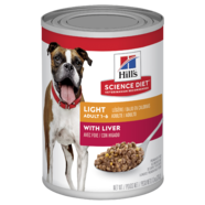 Hill's Science Diet Adult Light Liver Canned Dog Food 370g x 12