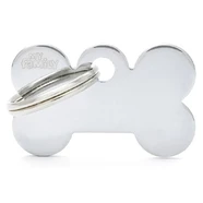 Pet ID Tag Basic Bone Chrome Sml