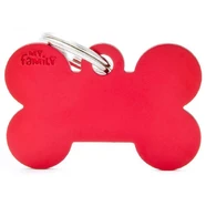 Pet ID Tag Basic Bone Red Sml