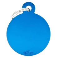 Pet ID Tag Basic Circle Blue Sml