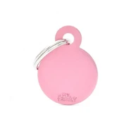 Pet ID Tag Basic Circle Pink Sml