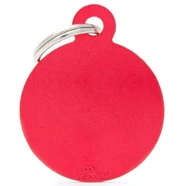 Pet ID Tag Basic Circle Red Sml