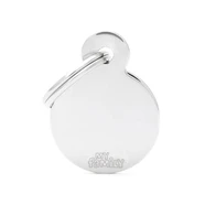 Pet ID Tag Basic Circle Chrome Lge